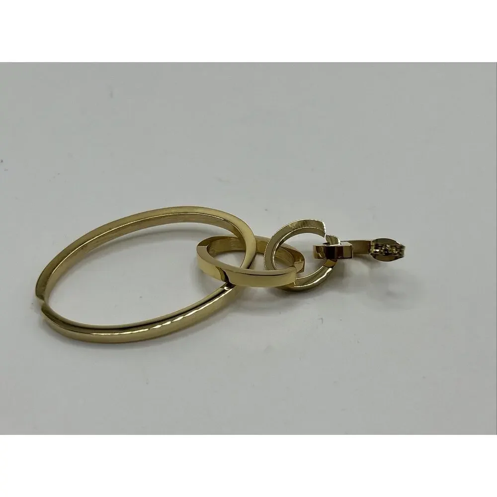 Vita Fede Cassio Earrings Gold Tone Modular Linked Hoops Adjustable‎ NWT